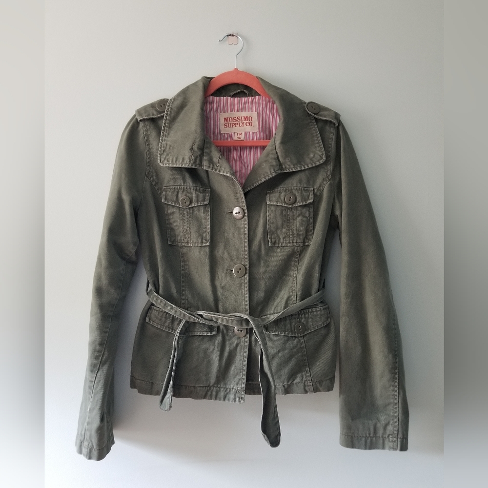 Green Military Style Jean Jacket